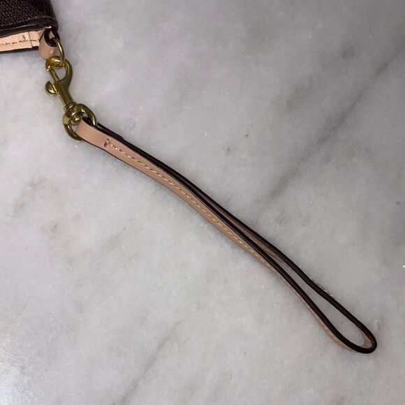 Coach Wallet Signature Logo Coated Canvas Slim Brown Tan Black Designer - Picture 12 of 16